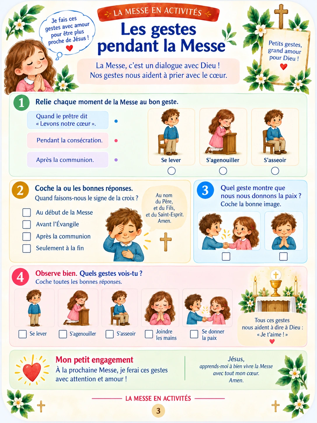 Aperçu 3 des activités illustrées pour découvrir la Messe